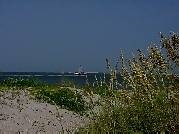 Distant Ferry Viewed From Ocracoke Island