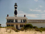 Keeper's Quarters and Cape Lookout Lighthouse from the Front View