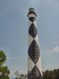 Close-up on Cape Lookout Lighthouse Tower