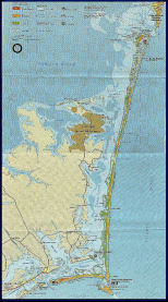 Long Map of the Outer Banks & Cape Lookout