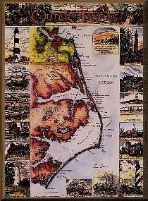 Map of North Carolina's Outer Banks by Ann Sader
